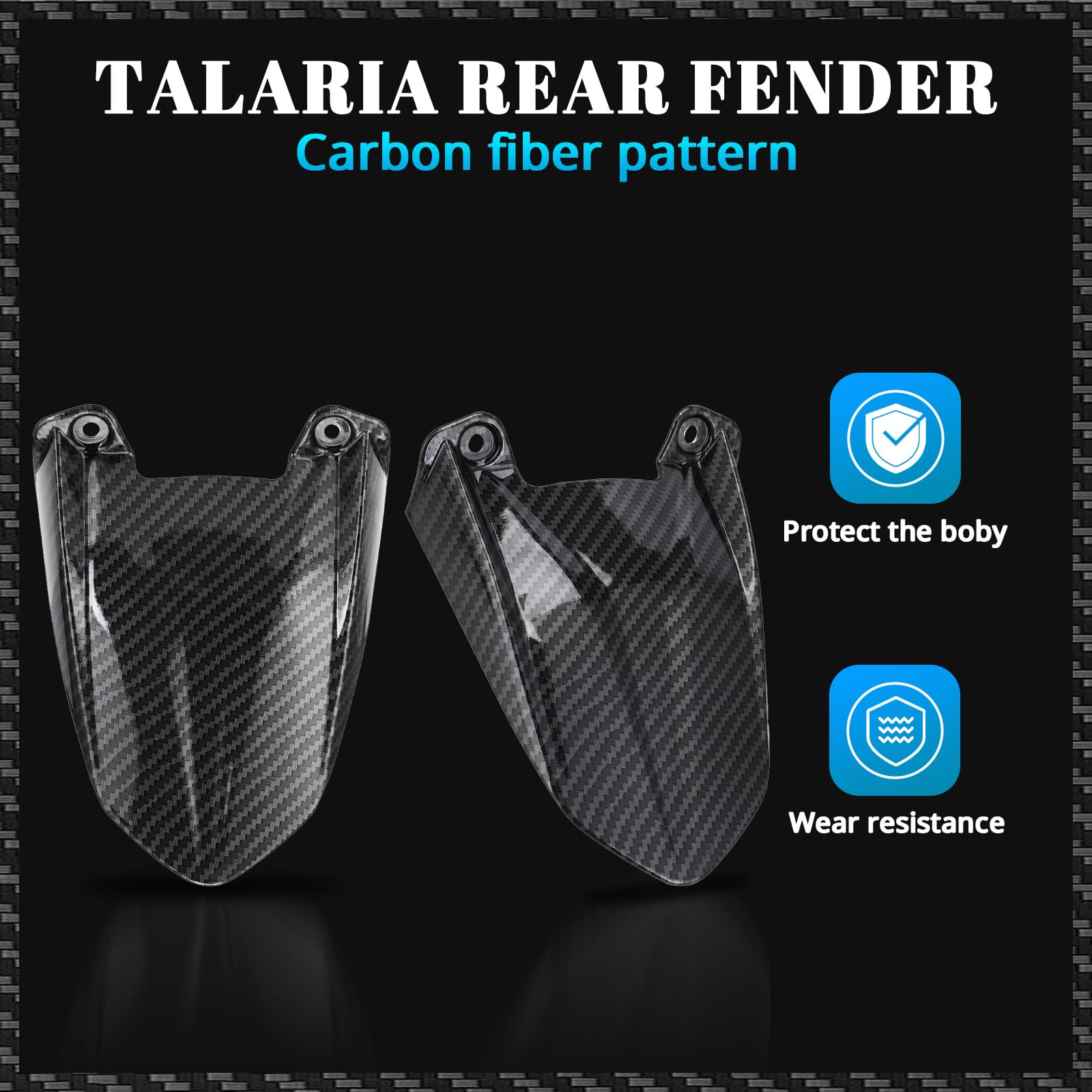 CHANGCHENG rear fender closeup carbon weave shows durable styling and UV resistance