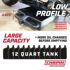 Chapin 78005 oil drain pan 12-quart capacity ready for a drain