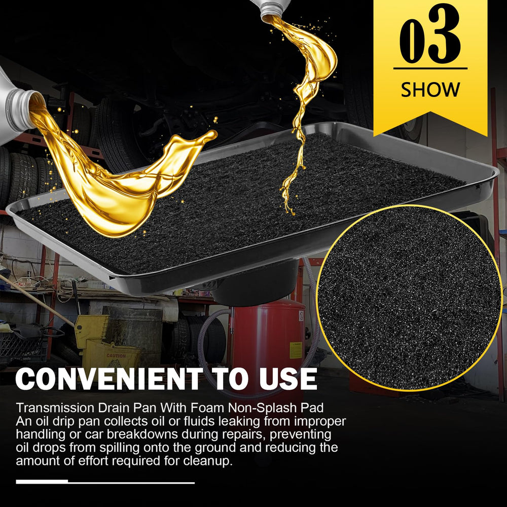 CHAR YONG square oil drain pan provides stable drainage during oil changes