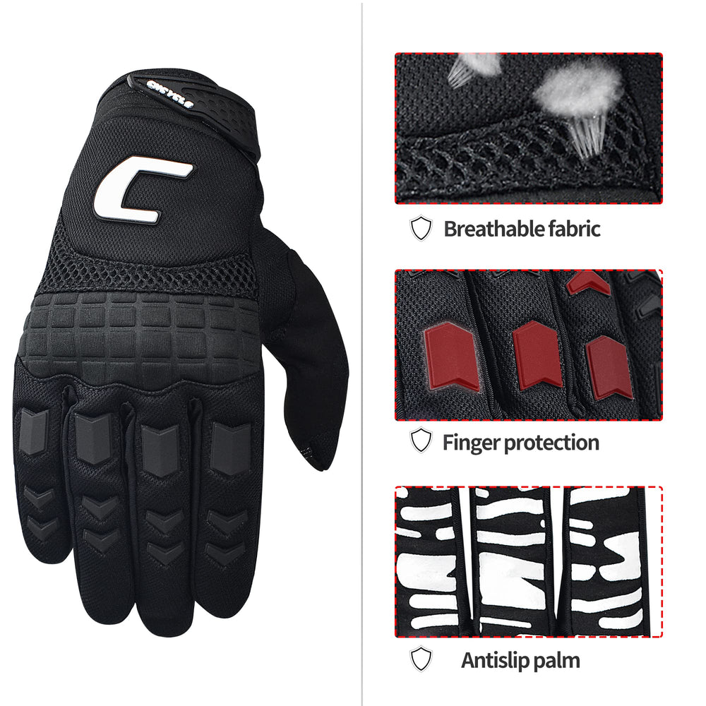 CHCYCLE gloves with touch-screen fingertips for easy device use on the trail.