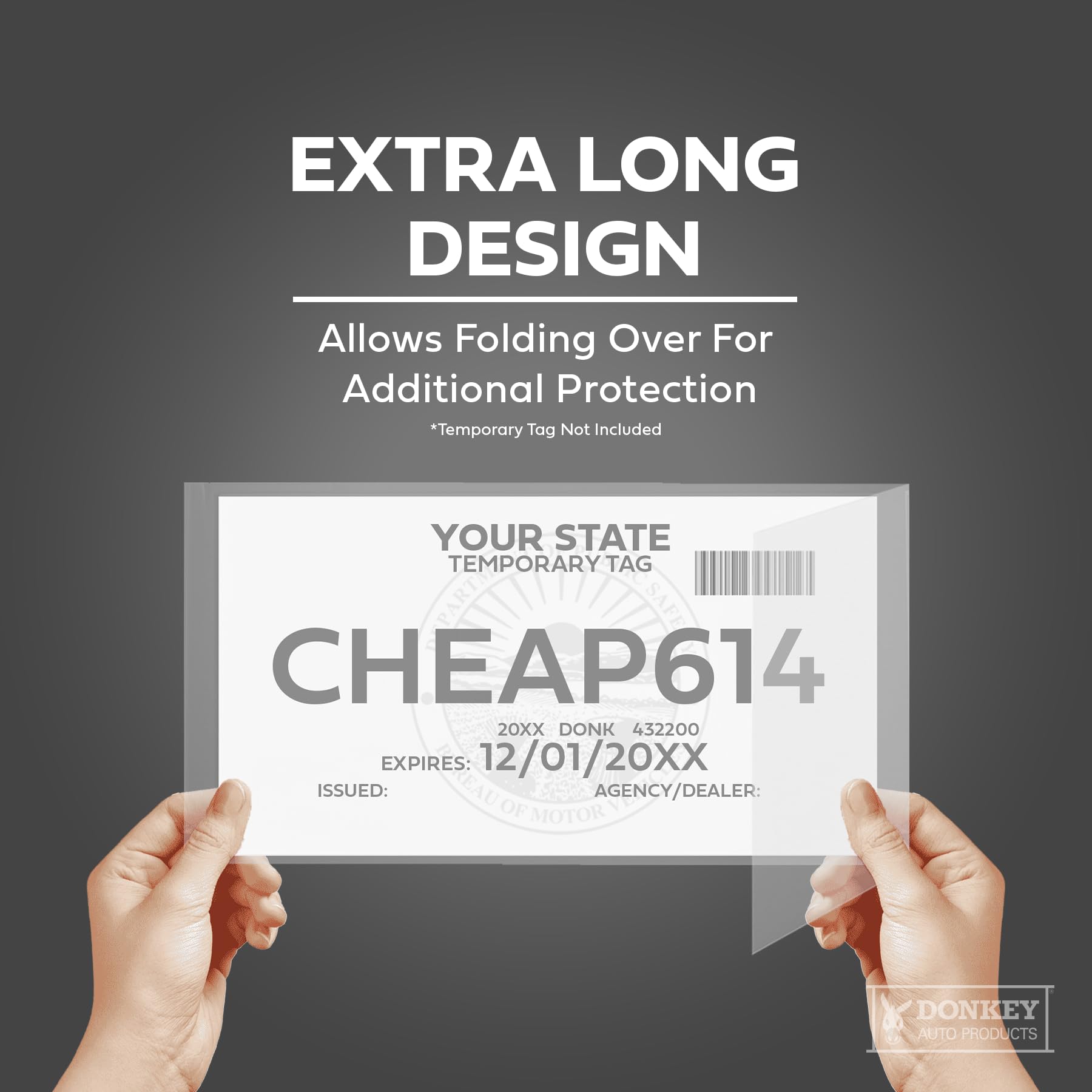 Cheap Ass Dealer Supplies license plate bag measures 6-3/8 by 15 inches.