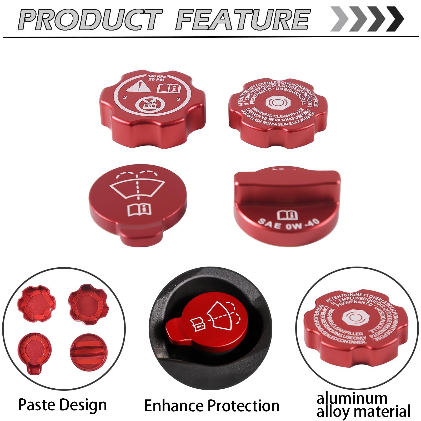CHEAYAR 4pc cap trim set enables quick, tool-free installation