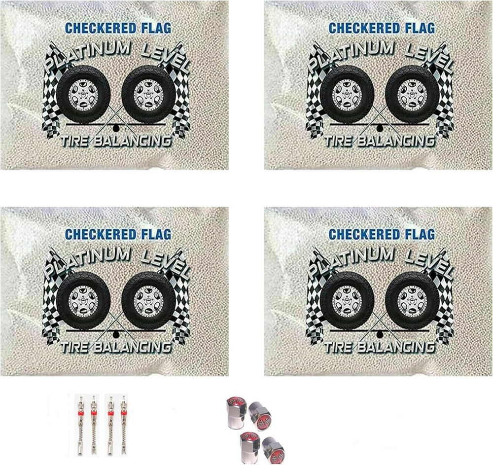 Checkered Flag balance beads bottle for easy inside-tire balancing and longer tire life.
