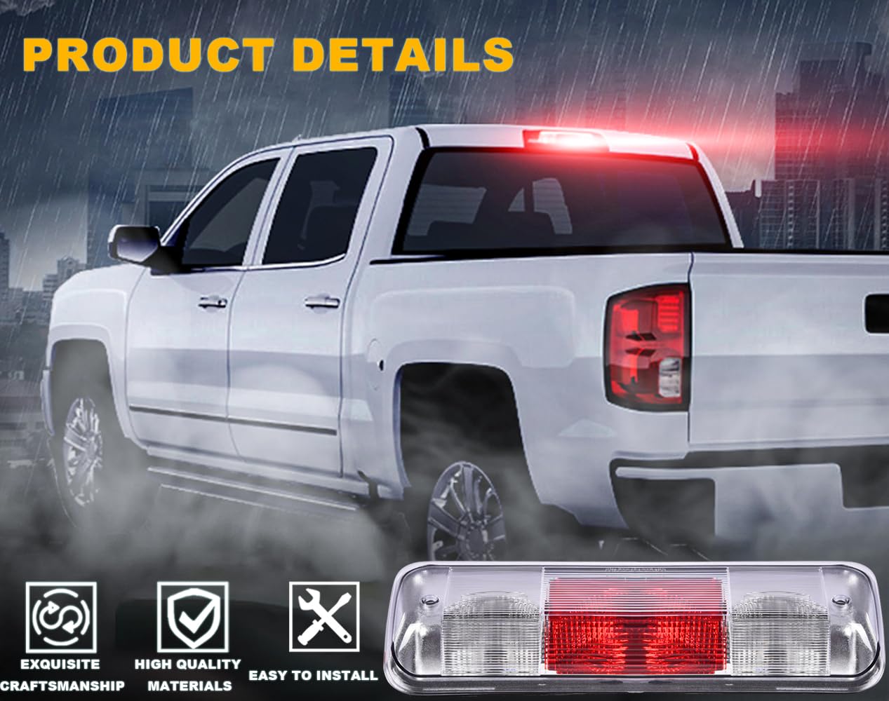 CHEDA waterproof sealed brake light resists rain and snow for F-150