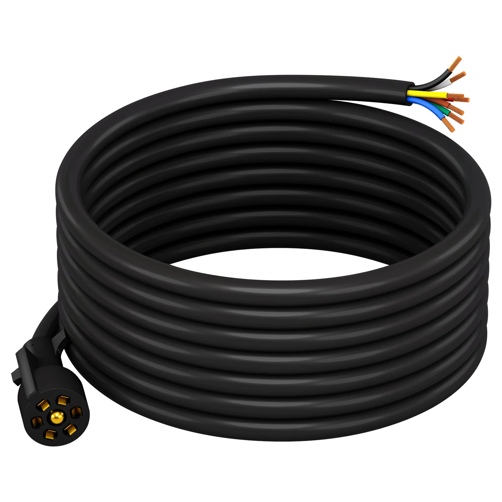 CheeMuii 15 ft trailer cord with 7-way plug ensures reliable connections