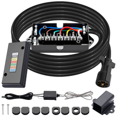 CheeMuii 7-way junction box closeup with color-coded terminals for easier trailer wiring