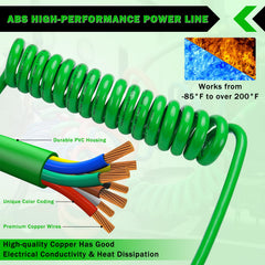 CheeMuii ABS 7Way cable 12ft suited for harsh outdoor conditions.