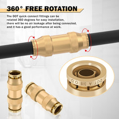 CheeMuii DOT-air fittings 1/4-inch straight union for fast connections