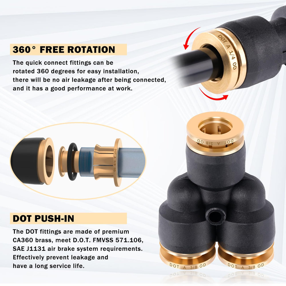 CheeMuii DOT 1/4 inch straight union provides compact, secure links.