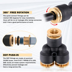 CheeMuii DOT 1/4 inch straight union provides compact, secure links.