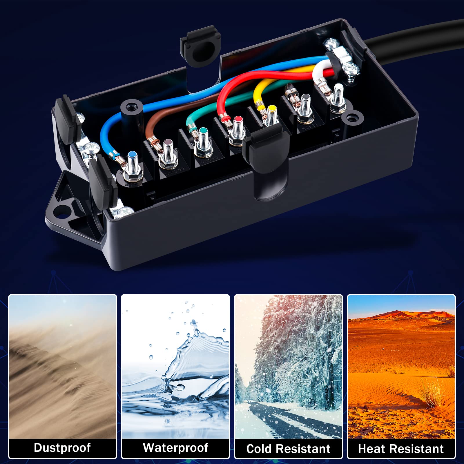 CheeMuii heavy-duty wiring harness (8 ft) ready for flexible trailer mounting