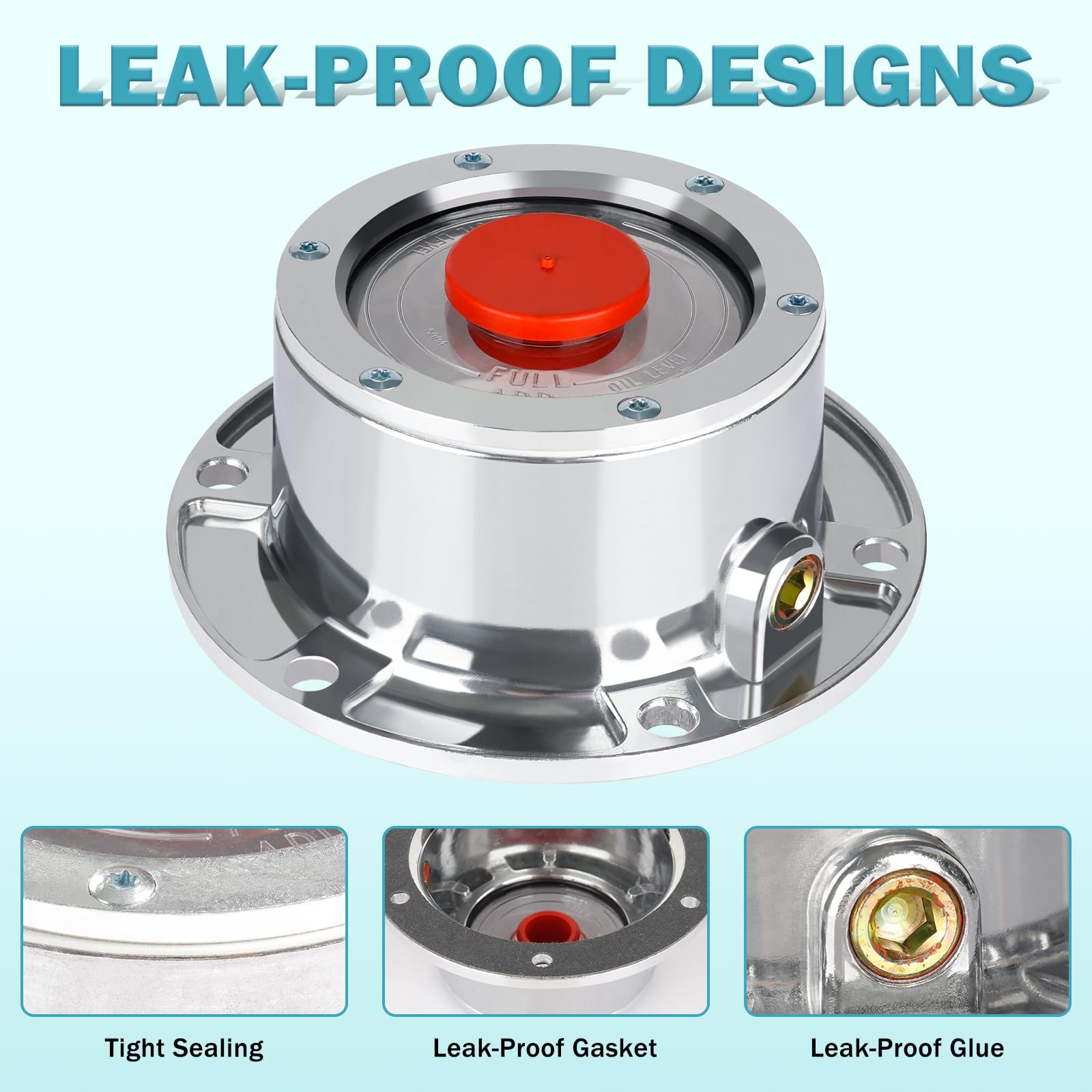 CheeMuii hub cap kit shows gaskets and plugs for leak prevention