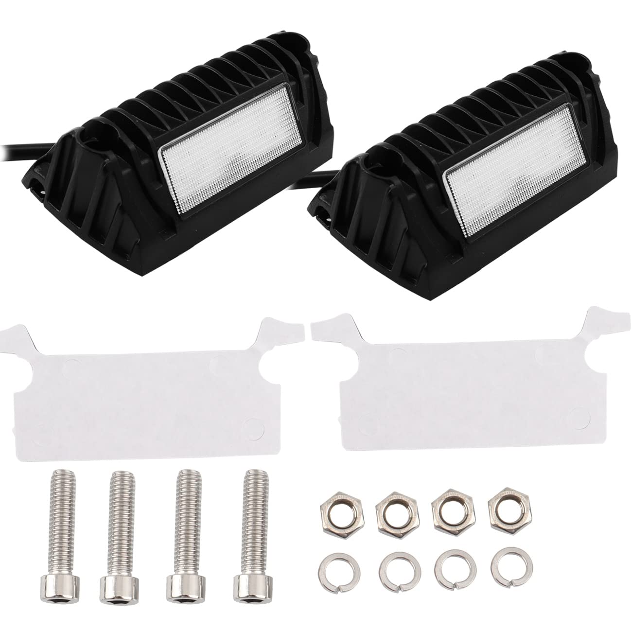 Two-light kit from Chelhead includes mounting screws for quick setup.