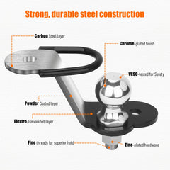 Chelhead UTV 3-Way Hitch adapter drop lowers hitch height for better alignment