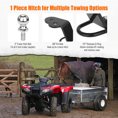Chelhead UTV 3-Way Hitch Adapter Rise position raises hitch height for heavy loads