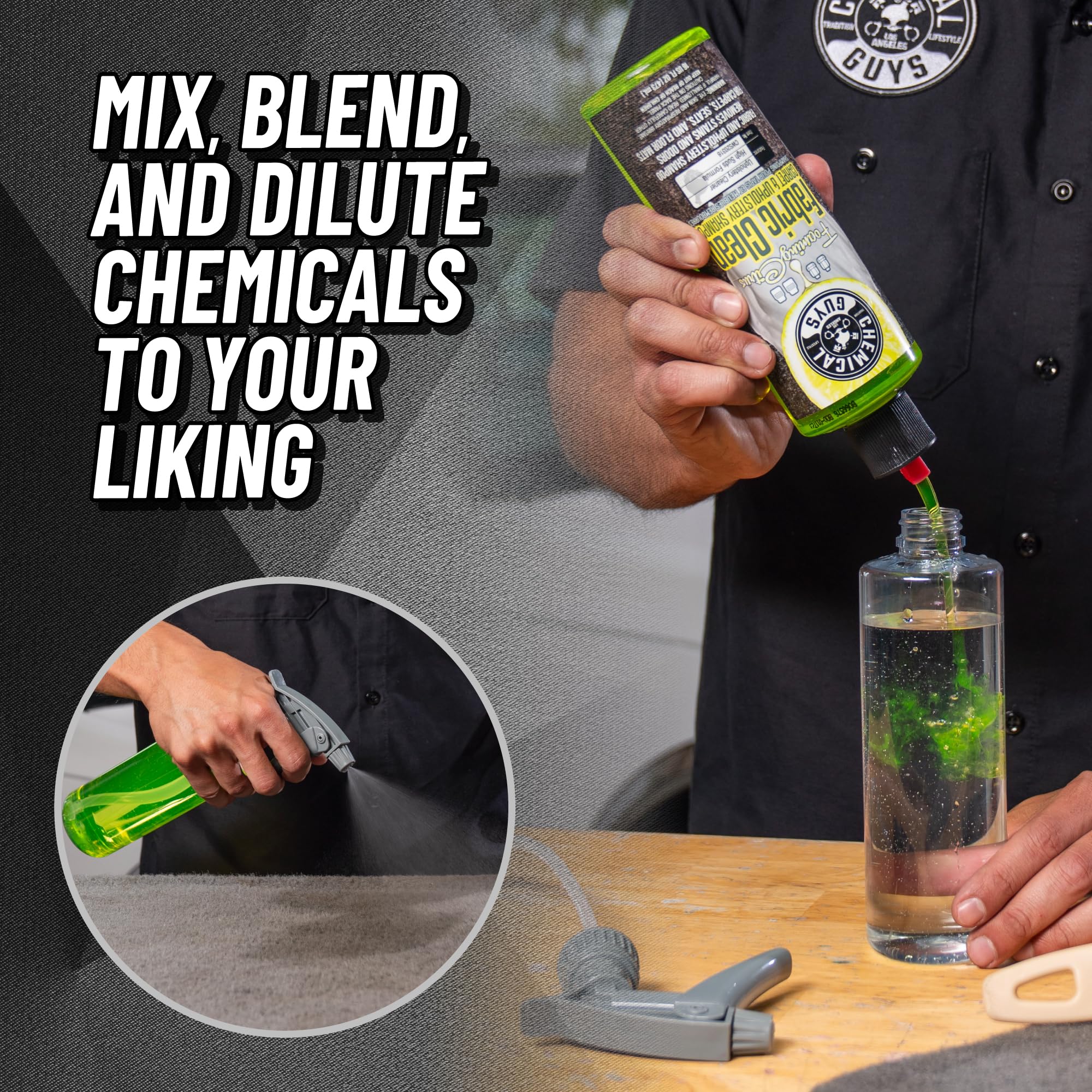 Chemical Guys 3-pack sprayer set for organized detailing tasks.