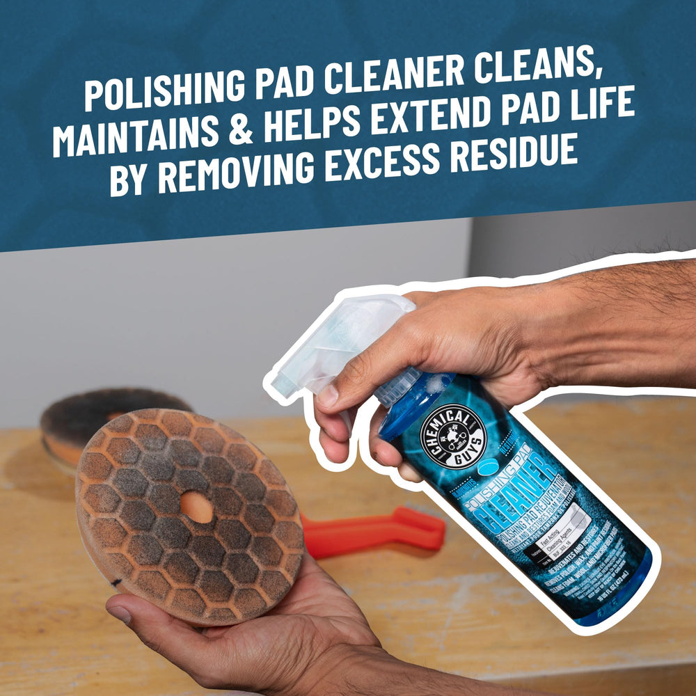 Chemical Guys 5-5 inch finishing pad applying a protective layer