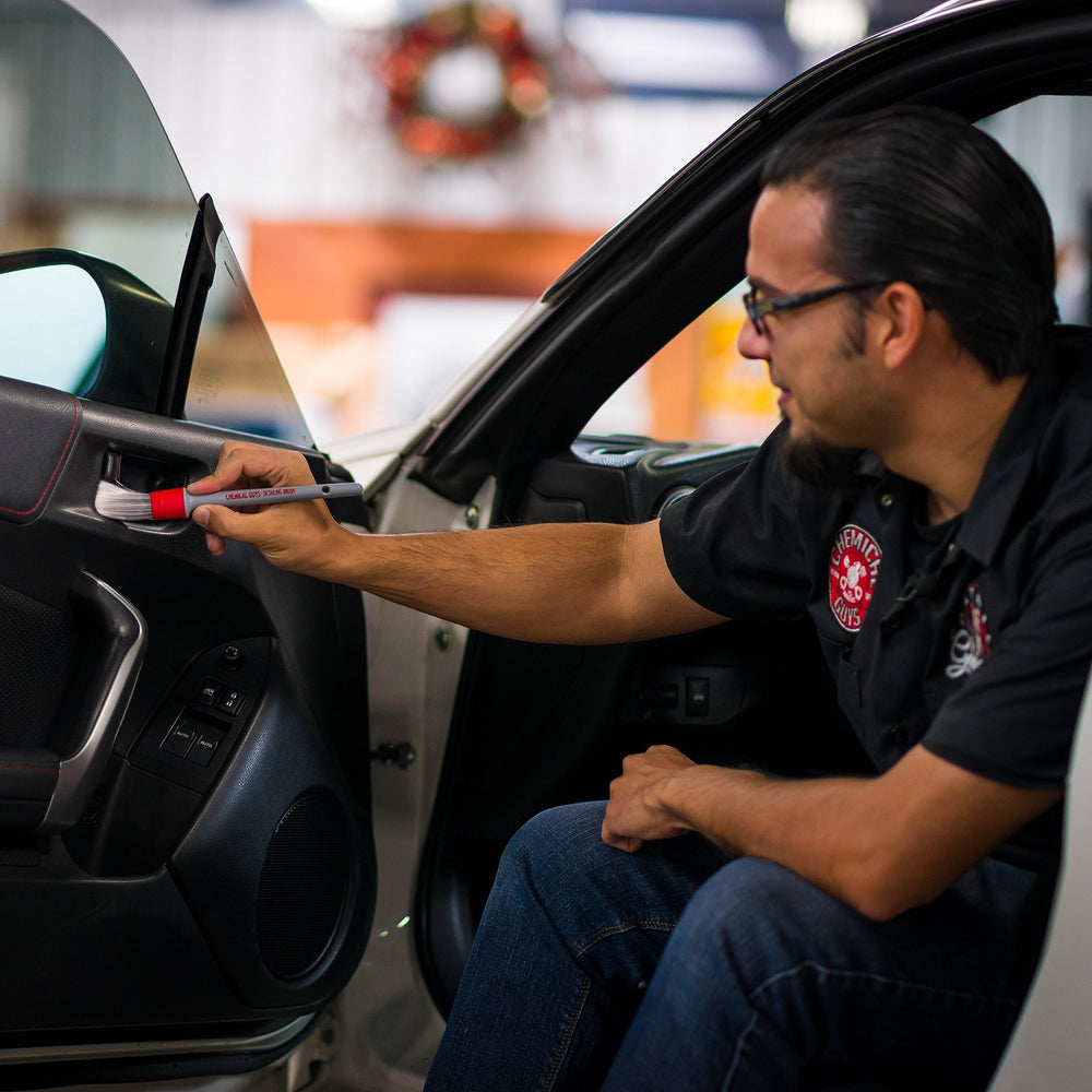Chemical Guys ACC600 dash and trim brush enables precise interior detailing