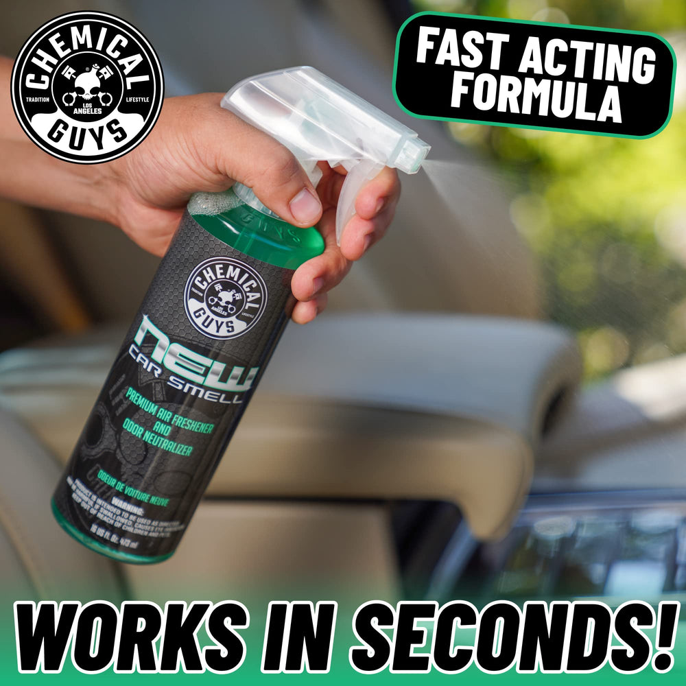Chemical Guys AIR_300 Brand Logo close-up reinforces trust and quality.