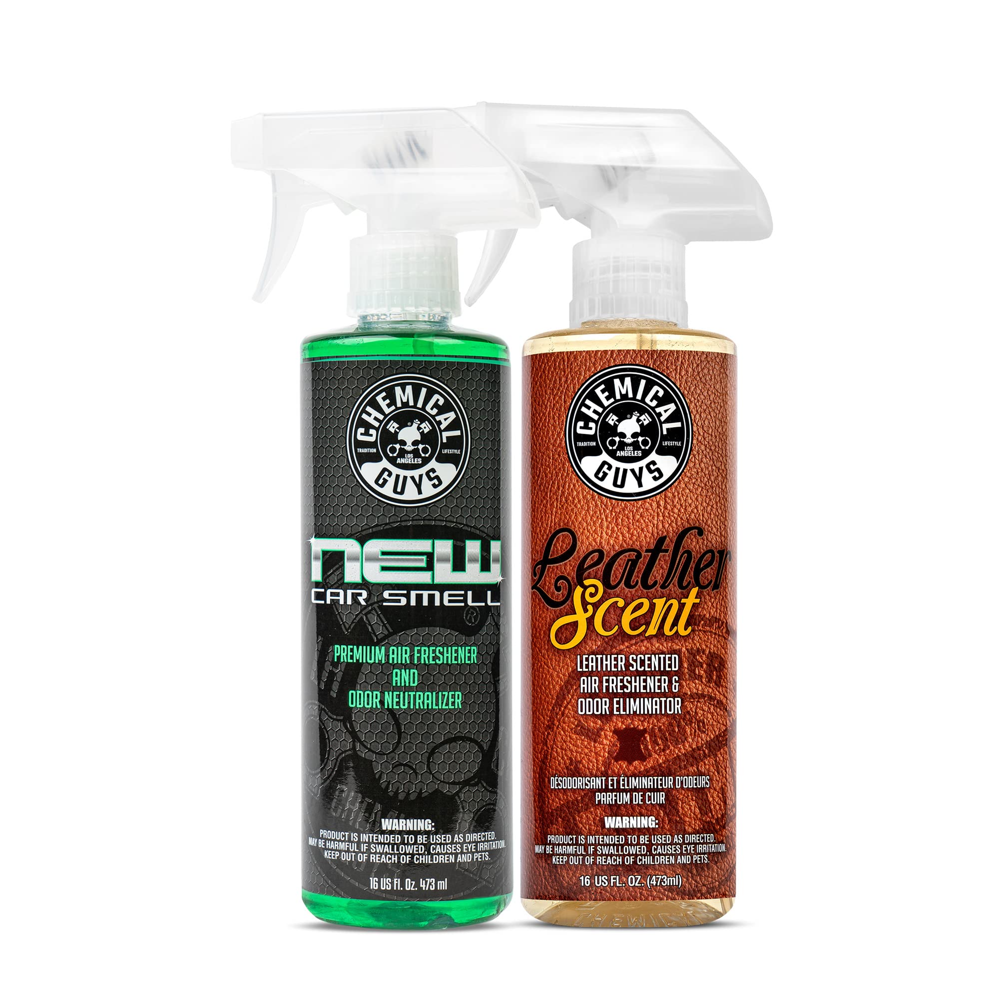 Chemical Guys AIR_300 New Car Scent bottle refreshing car interiors with a clean aroma.