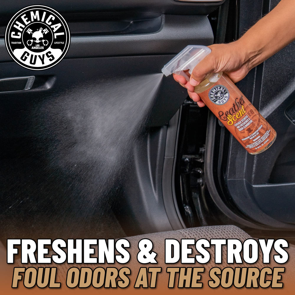 Chemical Guys AIR_300 Odor Eliminators help reduce lingering smells in cabins.