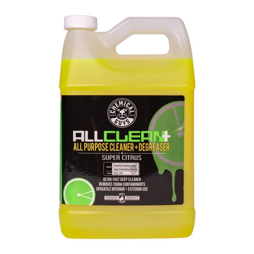 Chemical Guys All Clean+ bottle pour for quick citrus cleaning.
