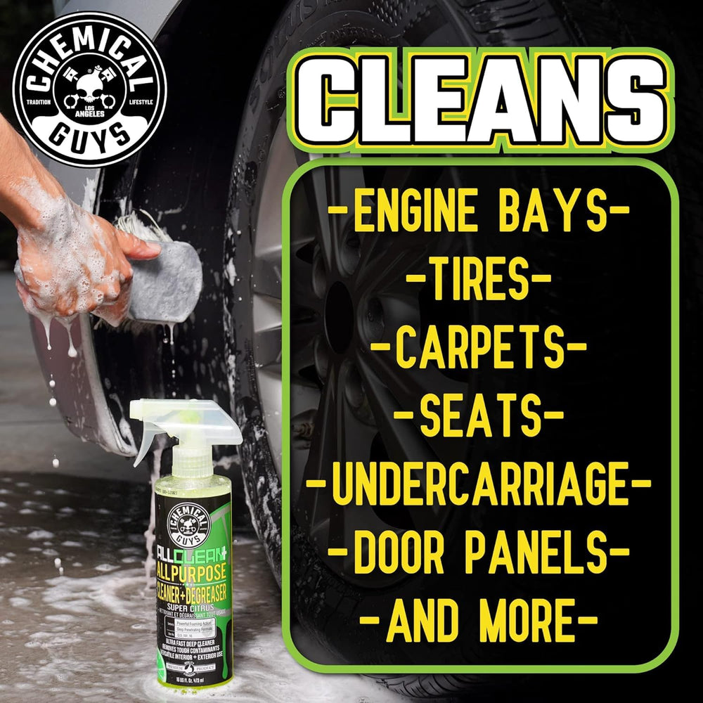 Chemical Guys All Clean+ Citrus cleaner back label showing dilution guidance