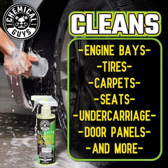 Chemical Guys All Clean+ Citrus cleaner back label showing dilution guidance
