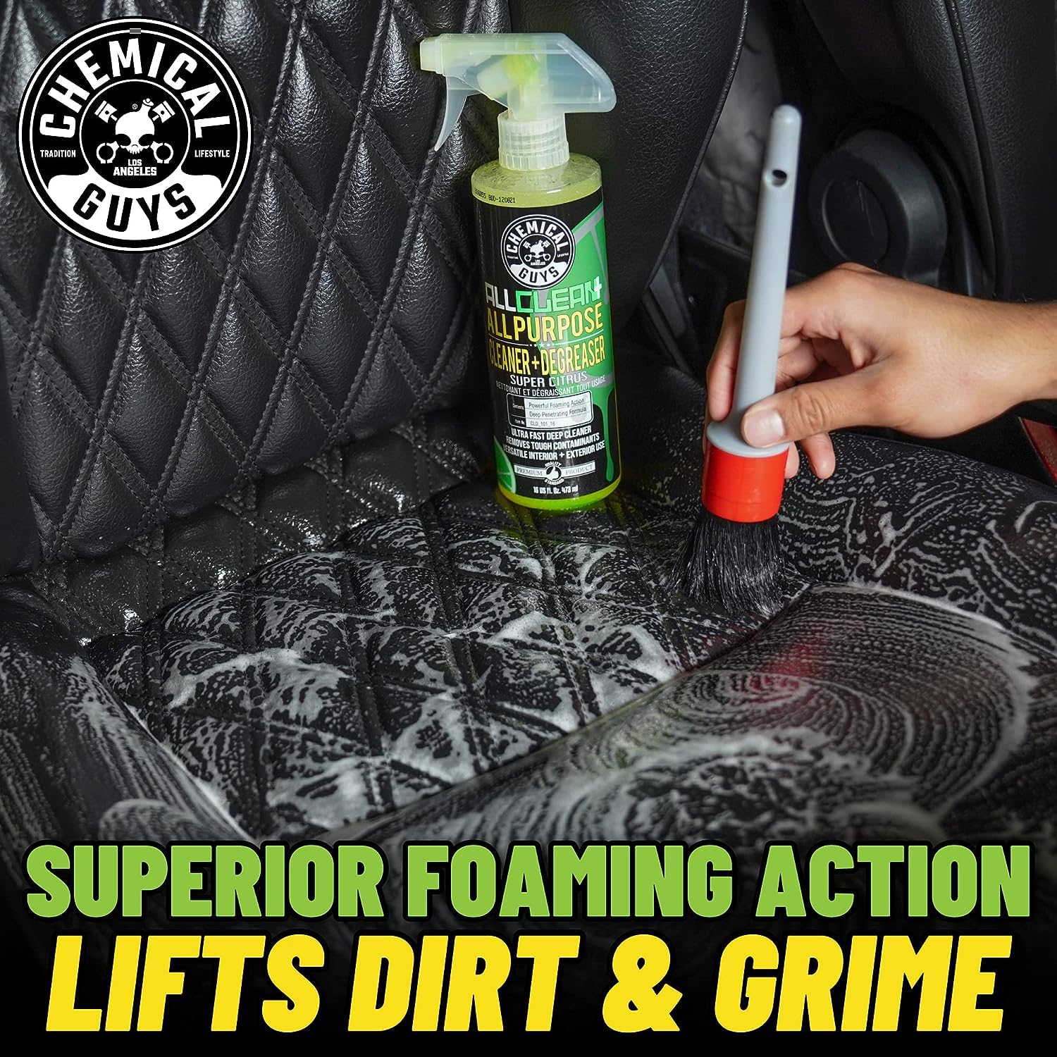 Engine bay surfaces treated with All Clean+ Citrus to lift grease