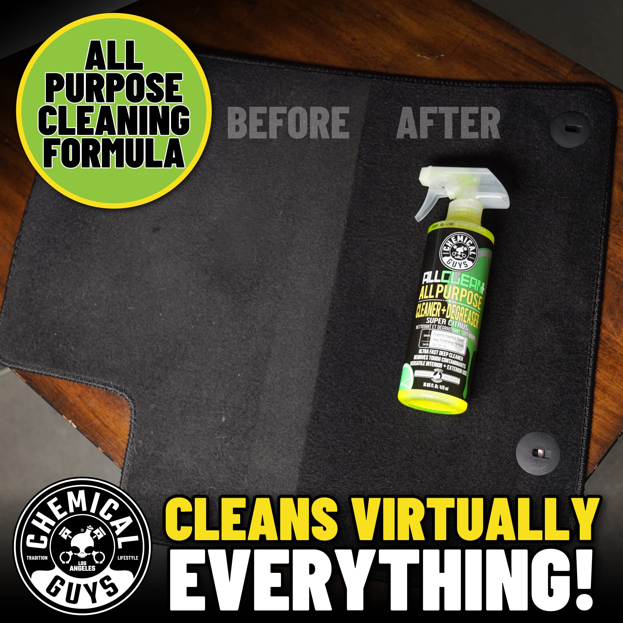 Chemical Guys All Clean+ foaming action reaches cracks and grime.