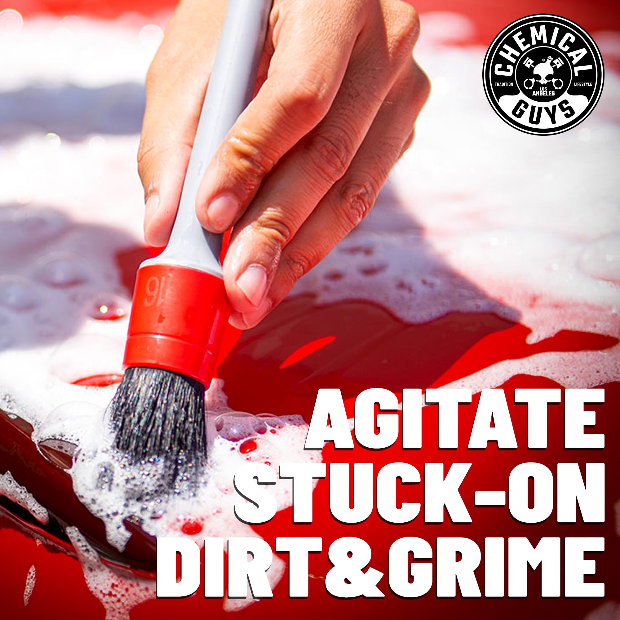 Chemical Guys All in the Details exterior brush reaches grilles for debris removal