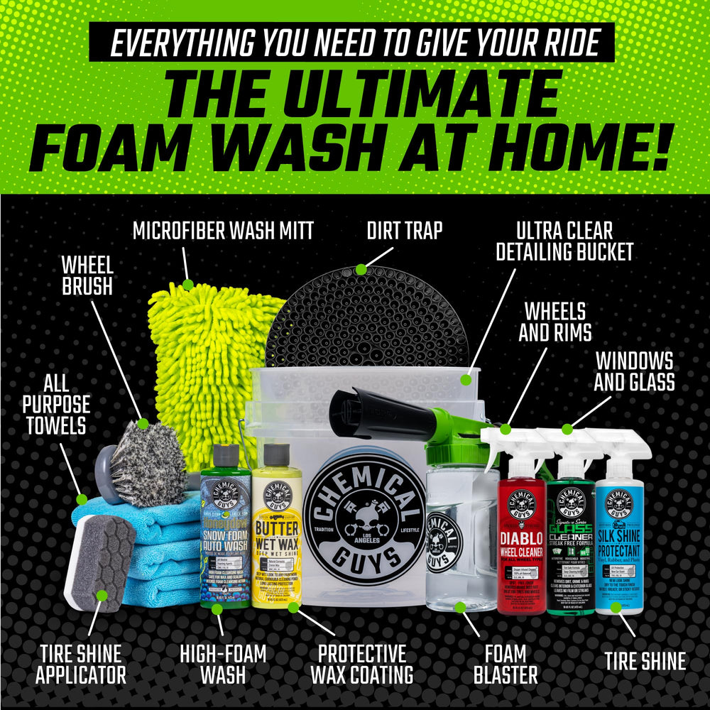 Chemical Guys Arsenal Builder wash bucket with grit guard reduces debris.