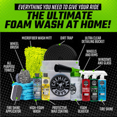 Chemical Guys Arsenal Builder wash bucket with grit guard reduces debris.