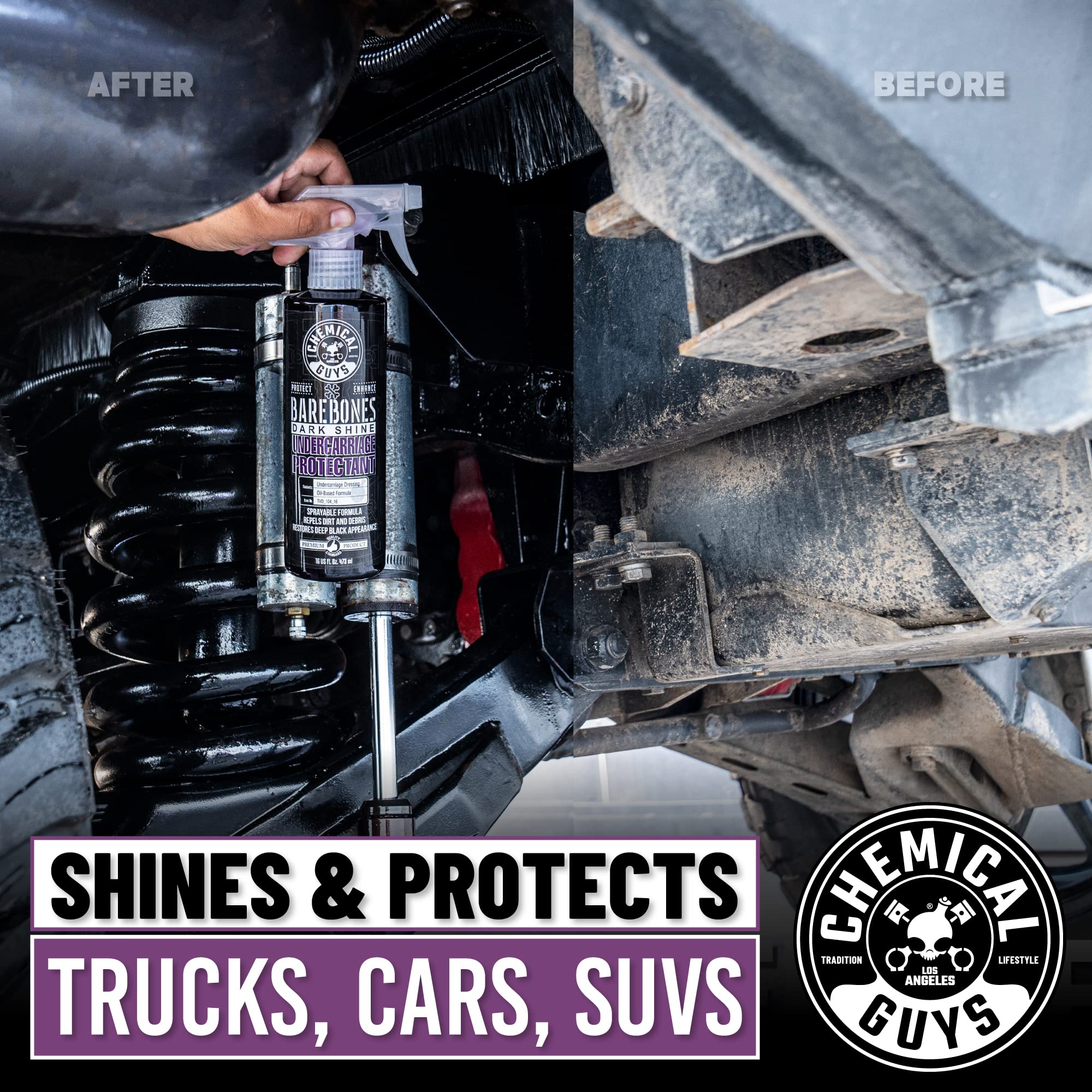 Chemical Guys Bare Bones Dark Shine one-gallon size ideal for garages and shops