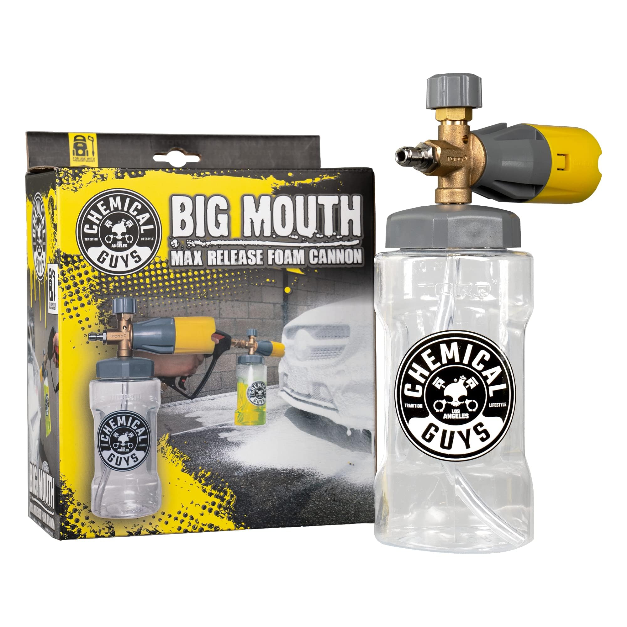 Chemical Guys Big Mouth Max Release Foam Cannon with thick clinging foam for efficient cleaning