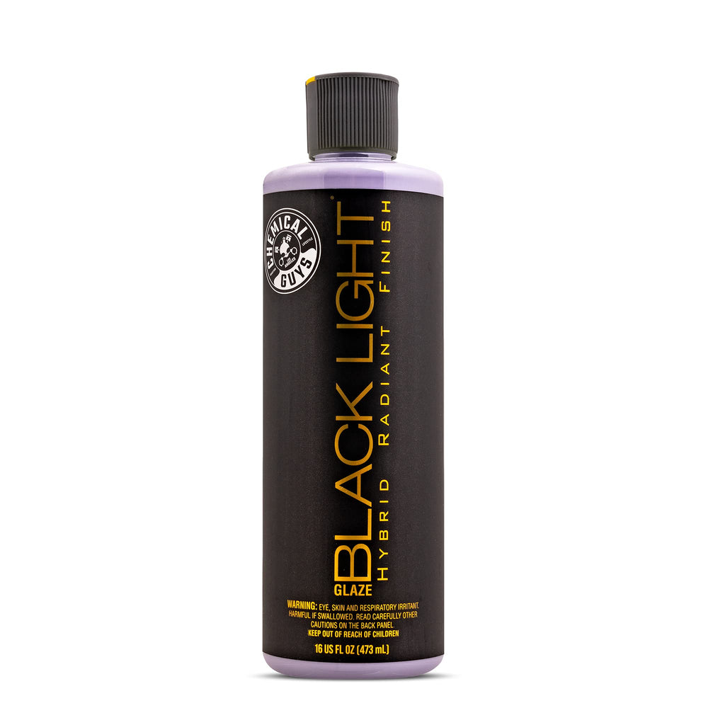 Chemical Guys Black Light bottle label signaling premium glaze for dark finishes