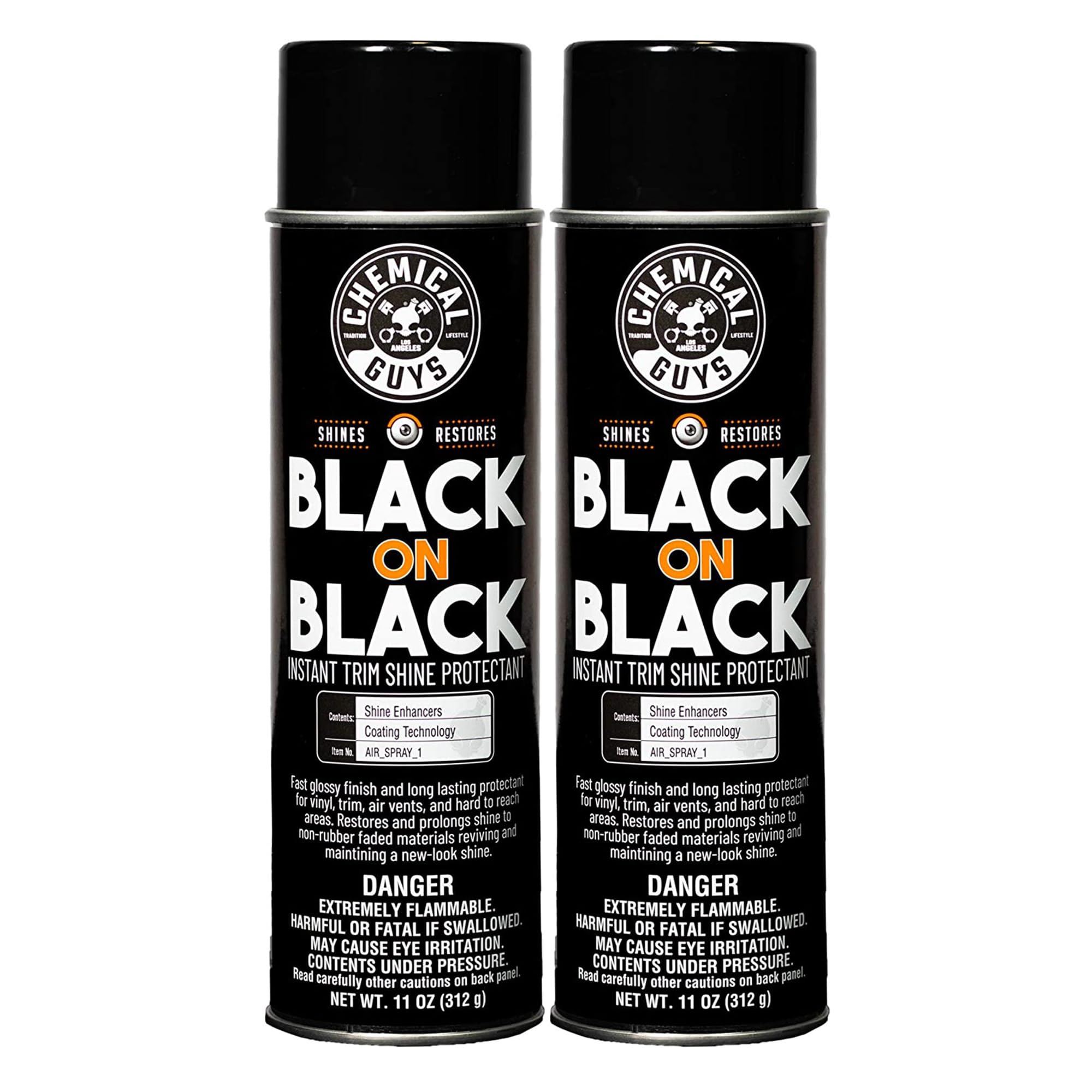 Chemical Guys Black On Black Trim Shine bottle pour delivering deep gloss on exterior trim.