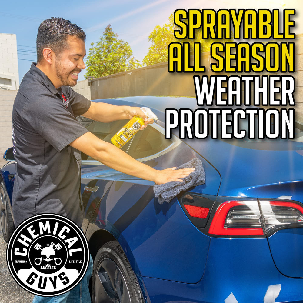 Fast-drying spray wax demonstrates quick buffing for a slick surface.