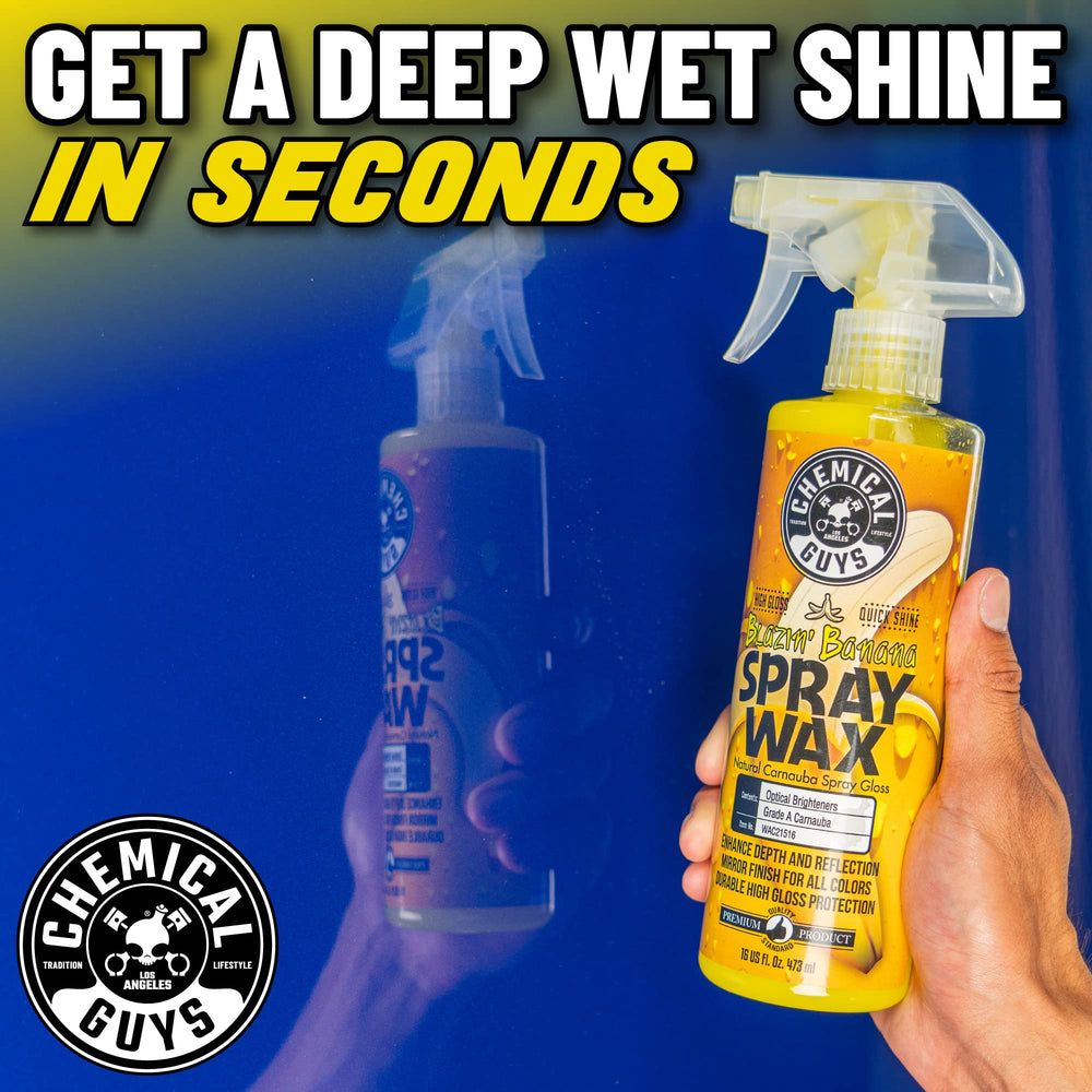 Water beading on a coated surface after applying Blazin' Banana.
