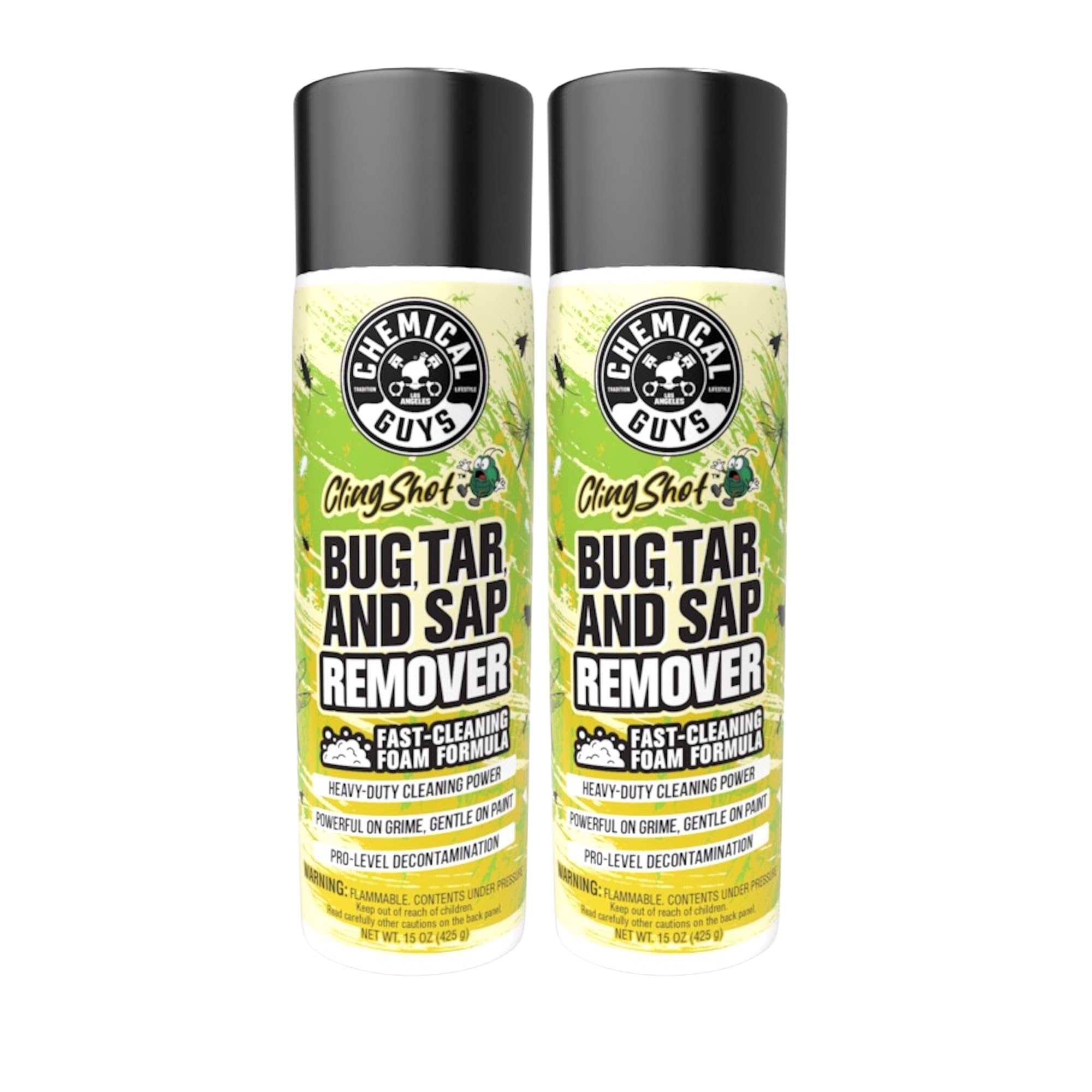 Chemical Guys Bug Sap Tar Remover aerosol spray loosens road grime for a quicker pre-wash.