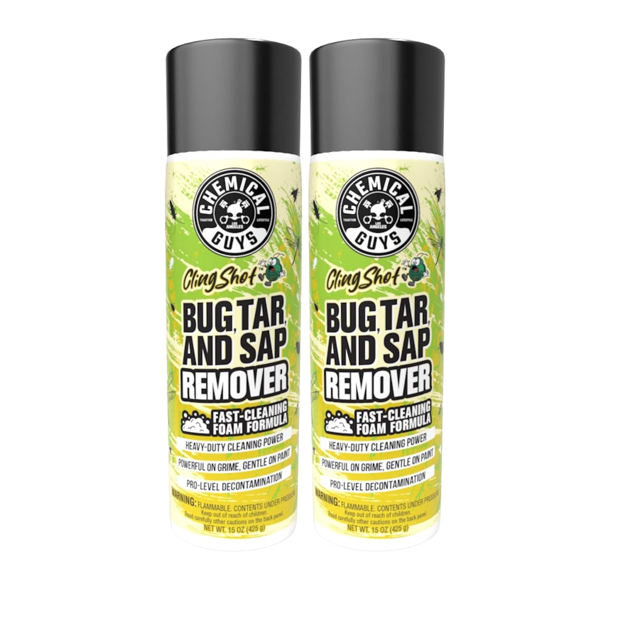 Chemical Guys Bug Sap Tar Remover aerosol spray loosens road grime for a quicker pre-wash.