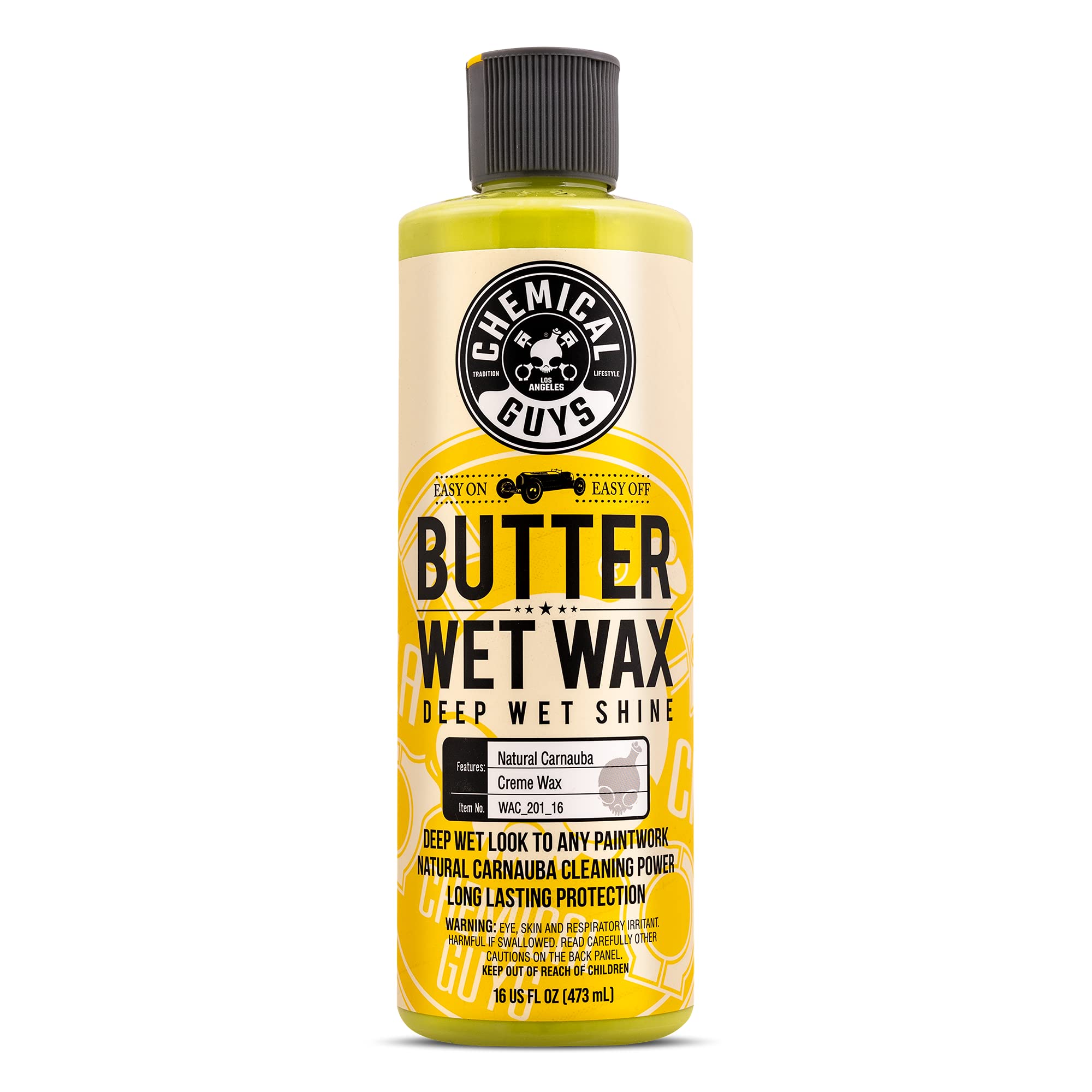 Chemical Guys Butter Wet Wax bottle pour shows easy hand application.