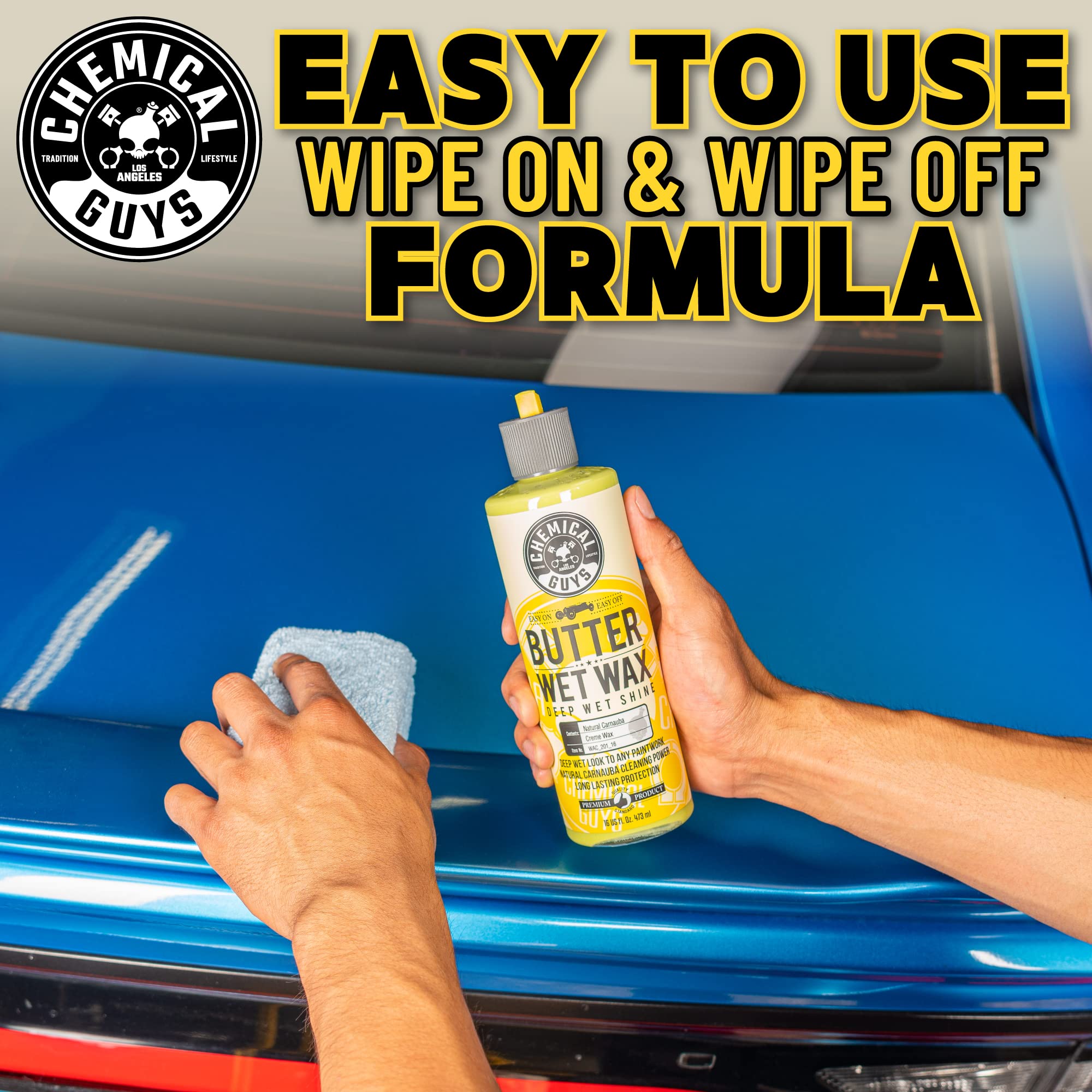 Chemical Guys Butter Wet Wax supports multi-vehicle use including cars, trucks, boats.