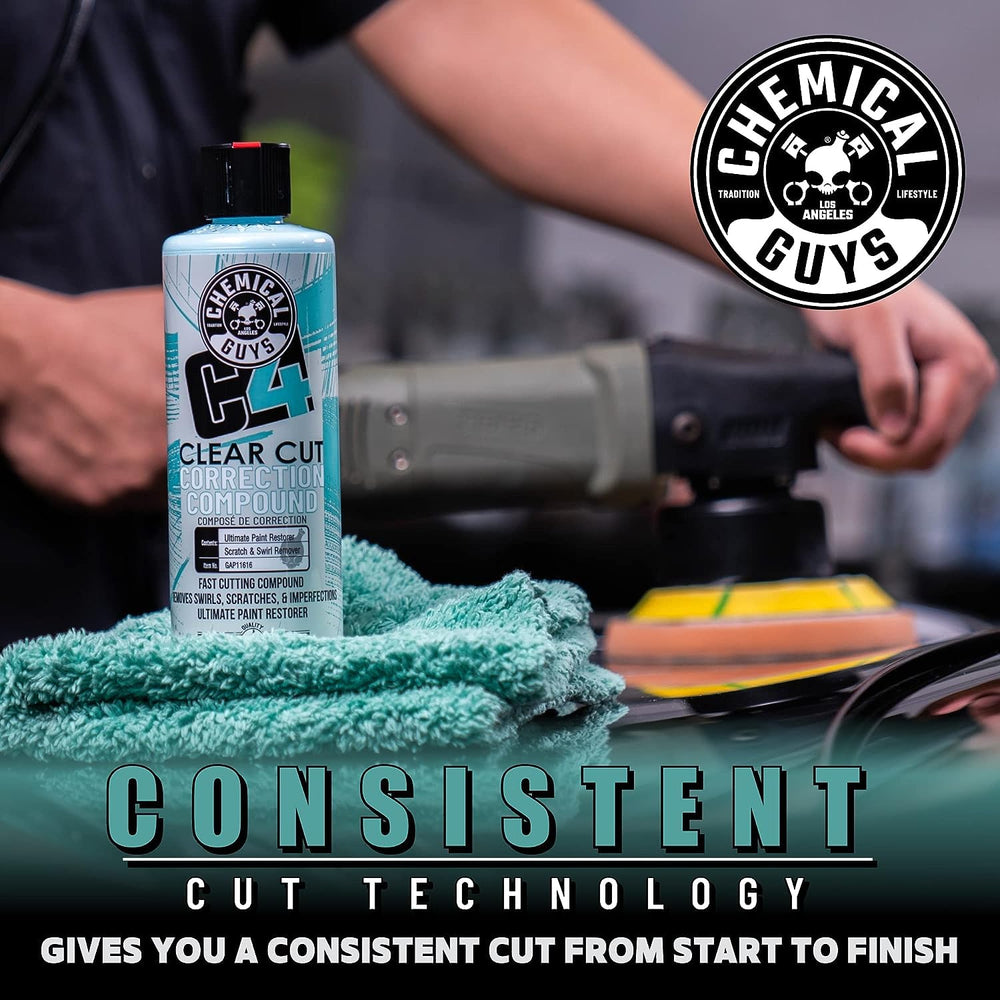 Chemical Guys C4 Clear Cut 16 oz packaging for efficient use