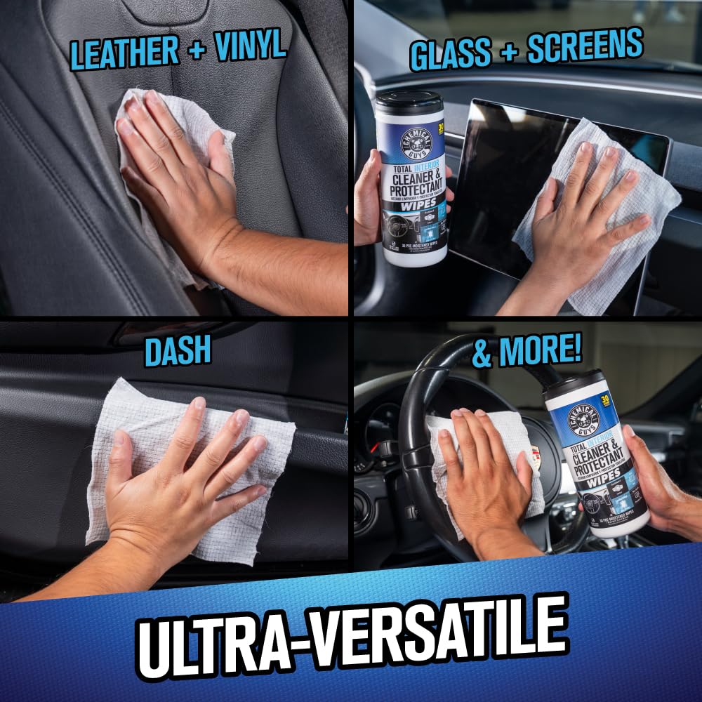 Chemical Guys Canister Wipes after use, interior looks renewed and protected.