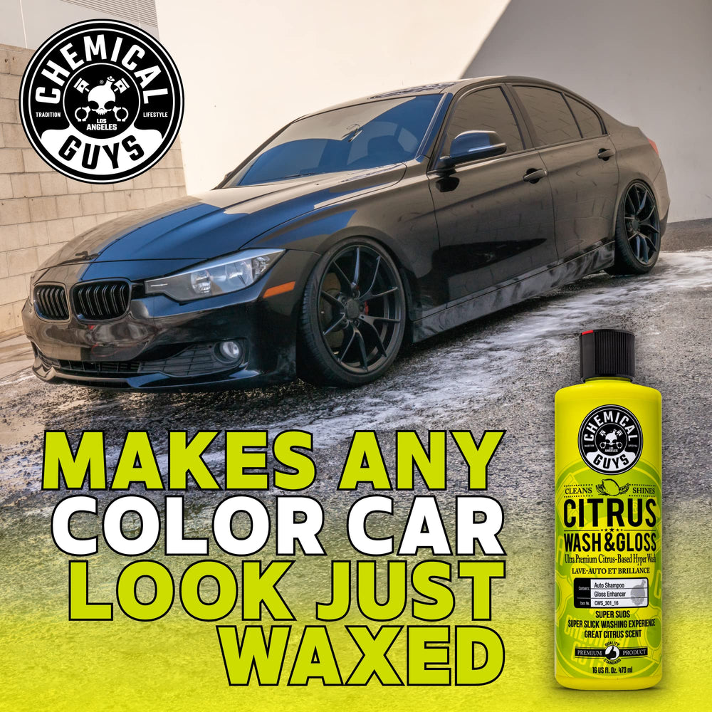 Chemical Guys Citrus Wash & Gloss has a fresh citrus scent during wash.