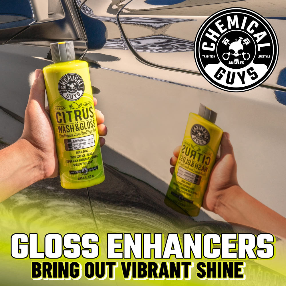 Chemical Guys Citrus Wash & Gloss used with a foam cannon for fast detailing.