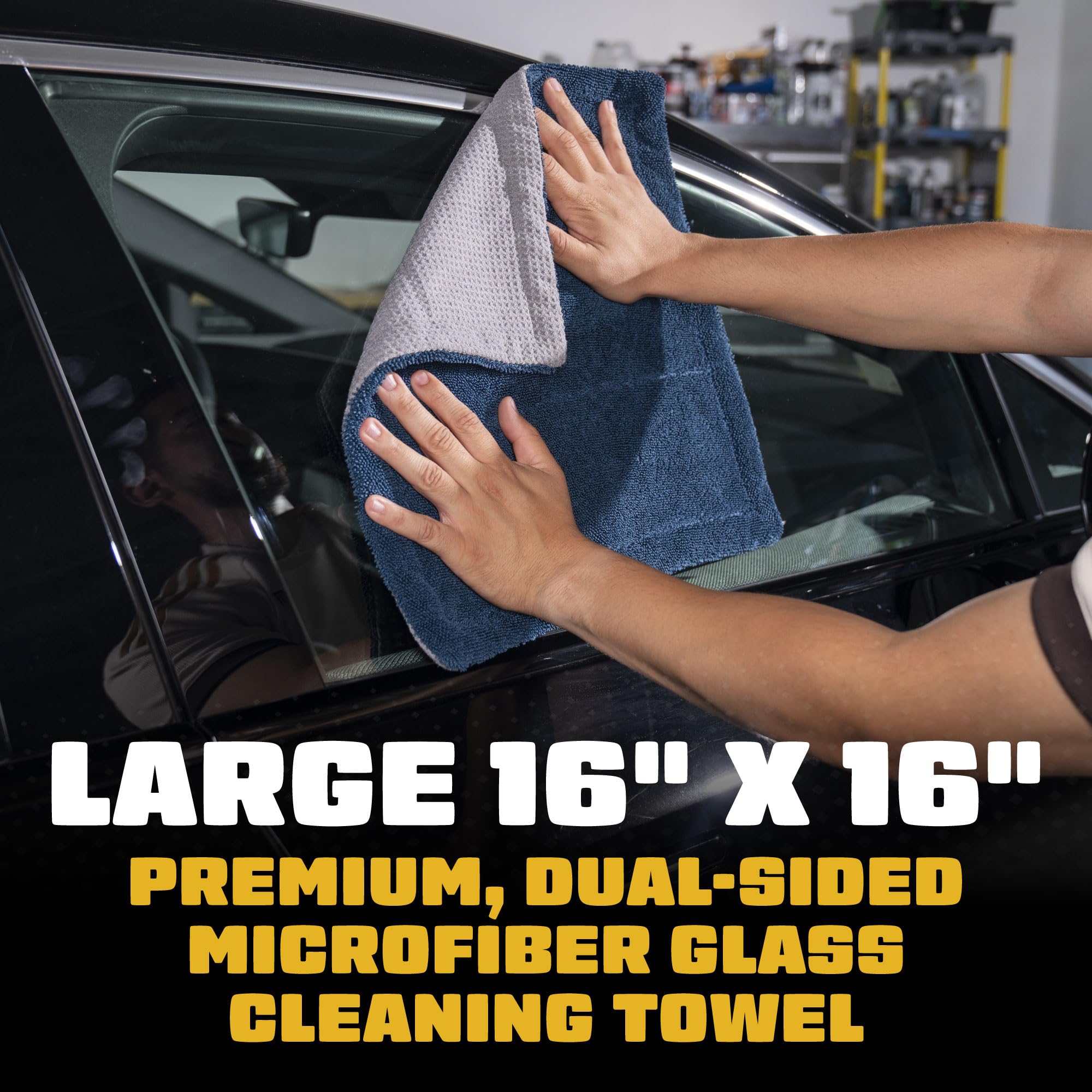 Chemical Guys Clean Stroke ultra-soft microfiber fibers safely clean tinted windows