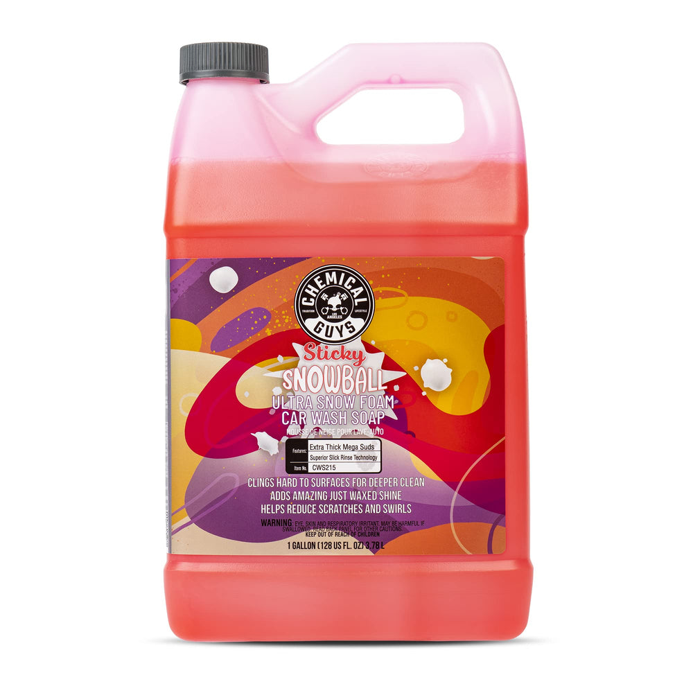 Chemical Guys Sticky Snowball bottle-foam delivers rich foam for maximum surface contact.