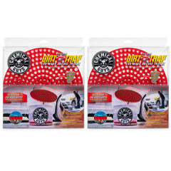 Chemical Guys Cyclone Dirt Trap red bucket insert capturing grit for safer car washing.
